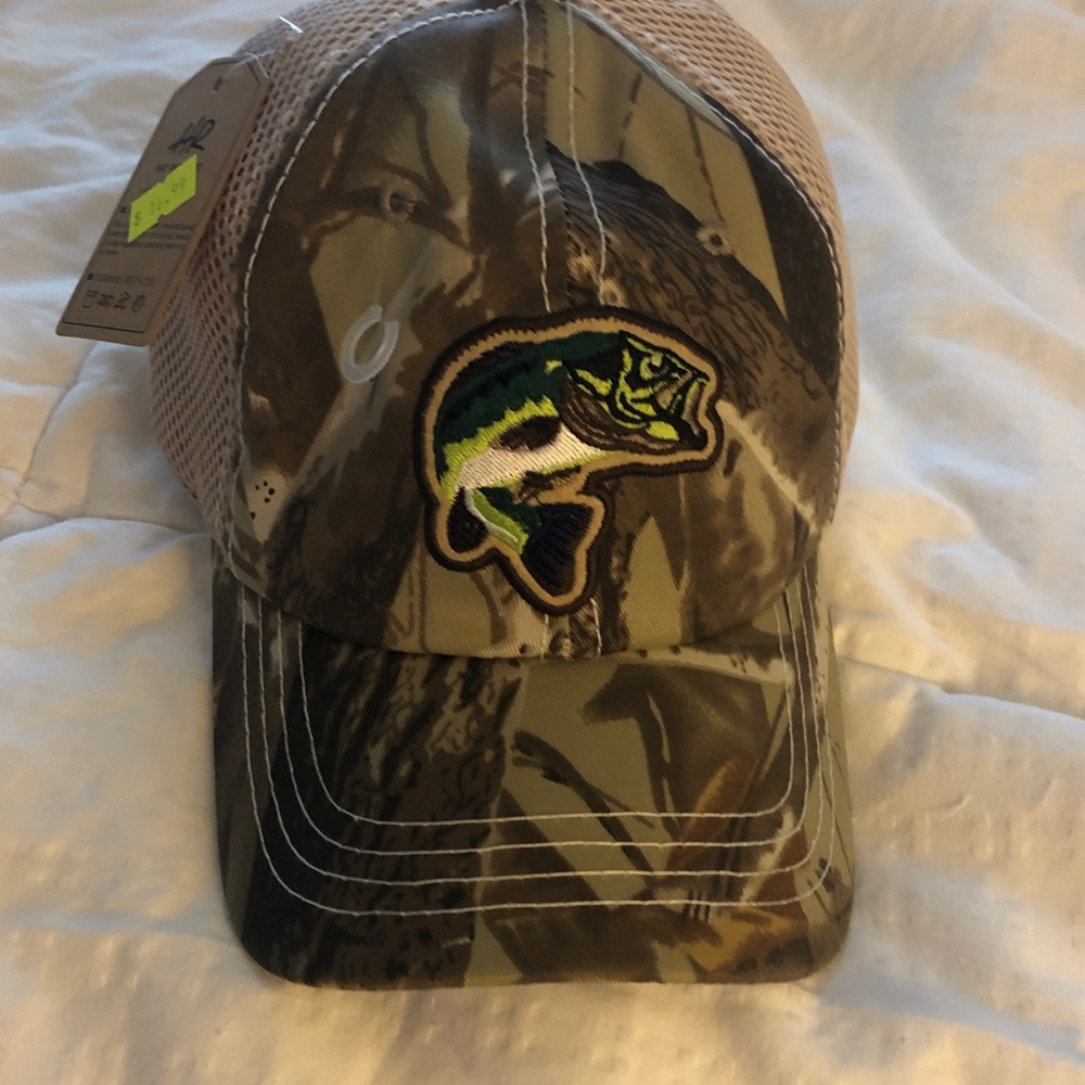 Camouflage Fishing Cap with Fish Embroidery
